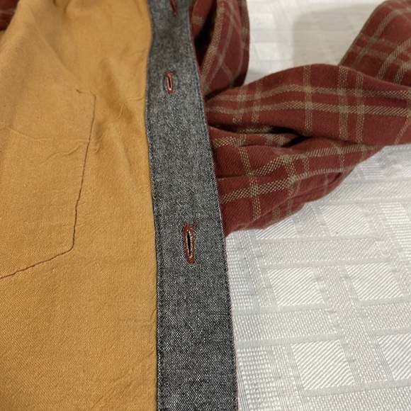 Carbon 2 Cobalt Conifer Double Lined Plaid Long Sleeve Button Up Shirt Cotton - Picture 8 of 12